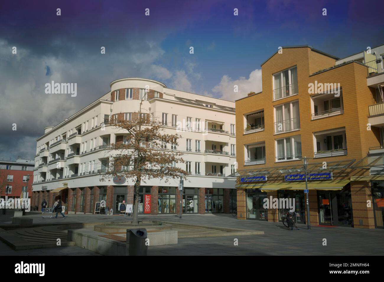 Shopping area, city centre, town hall market, Kleinmachnow, Brandenburg