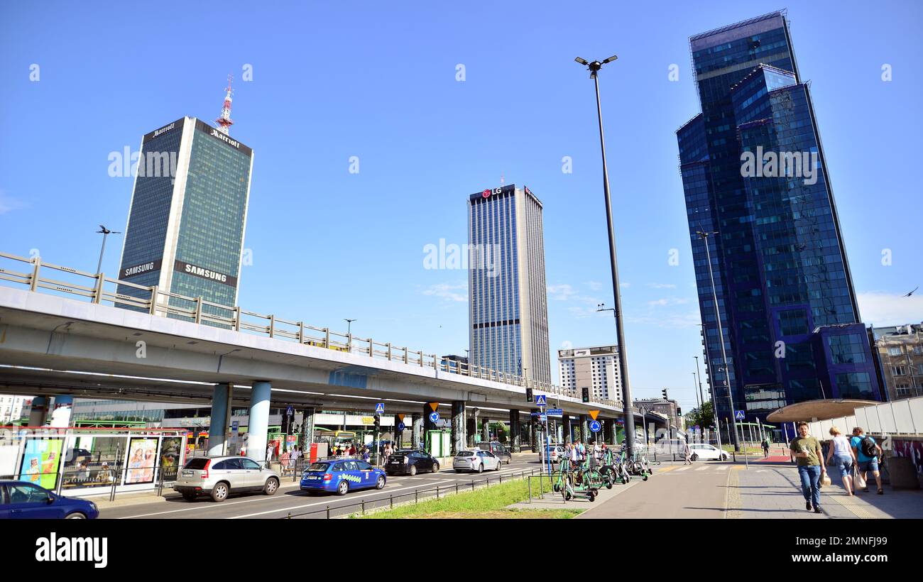 Warsaw, Poland. 18 June 2022. View of road  traffic on street in the city centre. Stock Photo