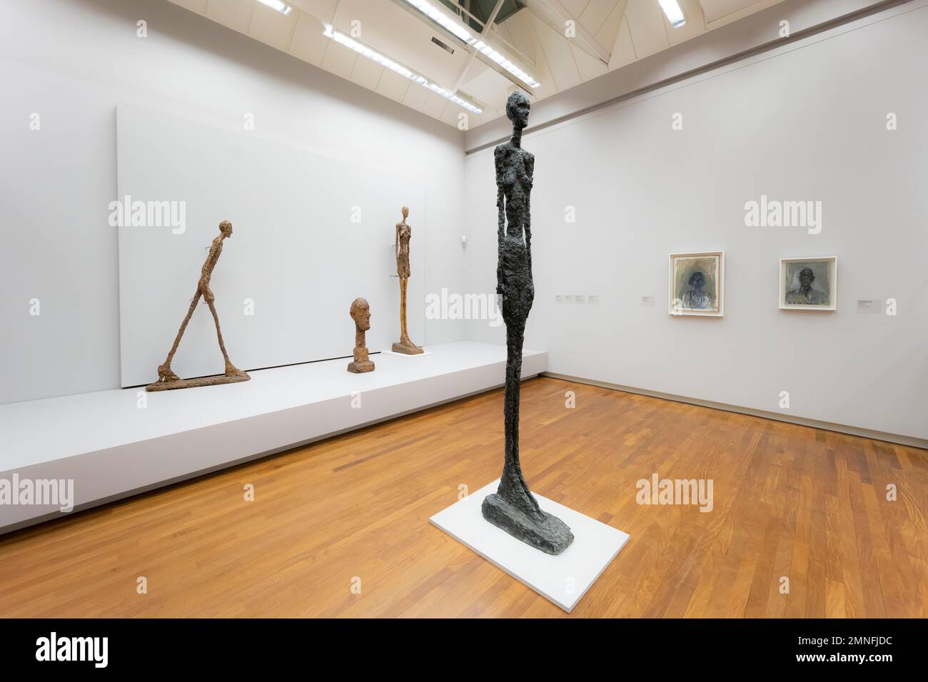 Sculptures in an Exhibition, Human Figures by the Artist Alberto Giacometti, Kunsthaus Zuerich, Zurich, Switzerland Stock Photo