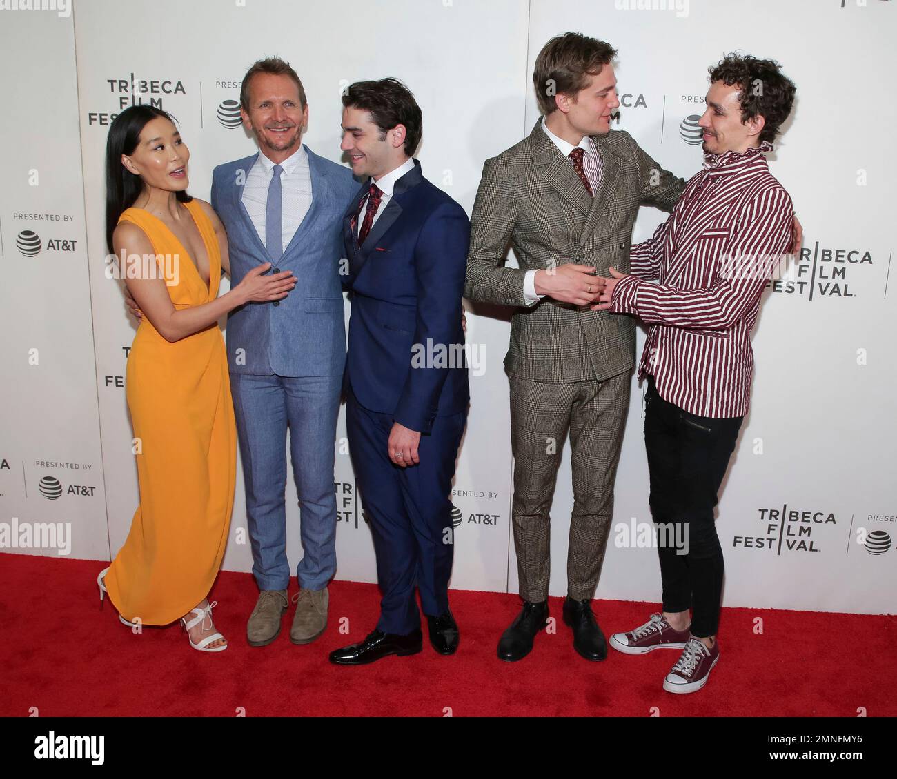 Alicia Hannah, from left, actors Sebastian Roche, Alex Rich, Lucas ...