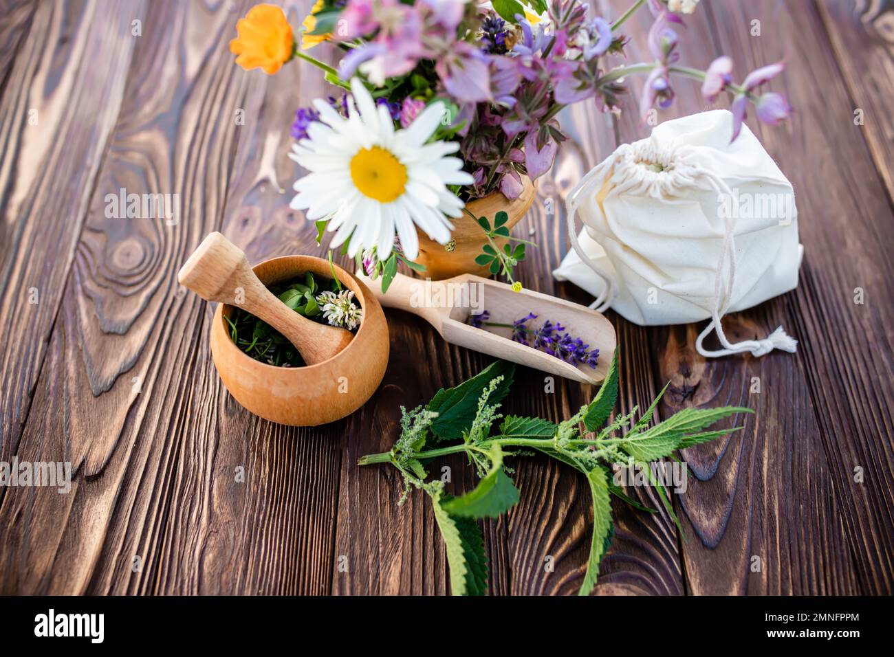 common nettle, or stinger , St. John's wort, chamomile, clover ,orange