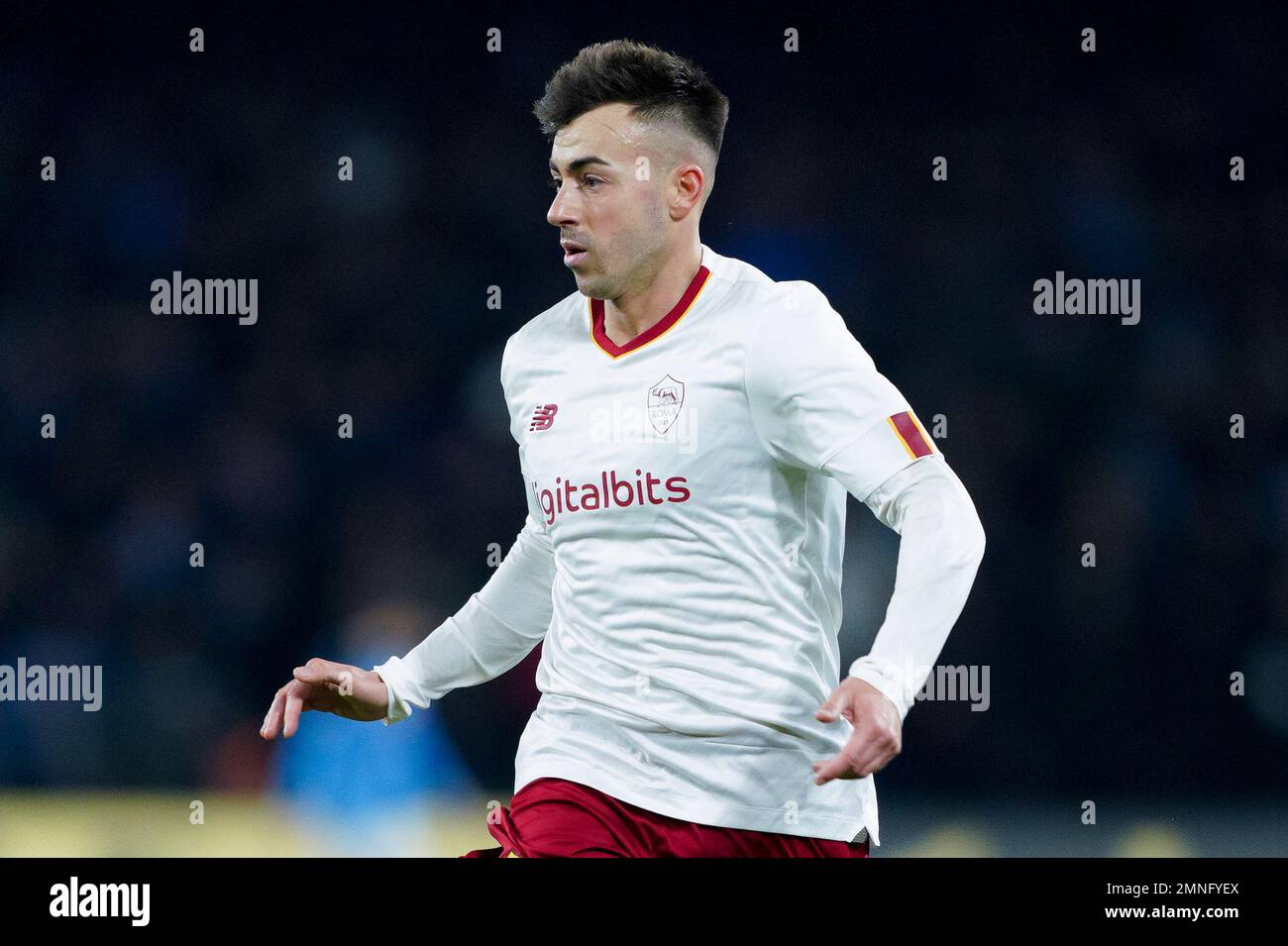 Naples, Italy. 29th Jan, 2023. Stephan El Shaarawy of AS Roma looks on  during the Serie A match between Napoli and Roma at Stadio Diego Armando  Maradona, Naples, Italy on 29 January