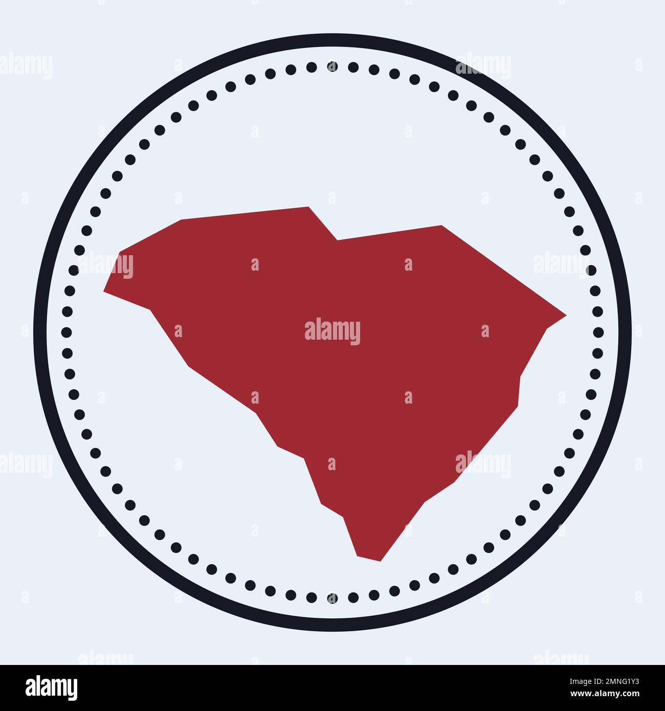South Carolina round stamp. Round logo with US state map and title ...