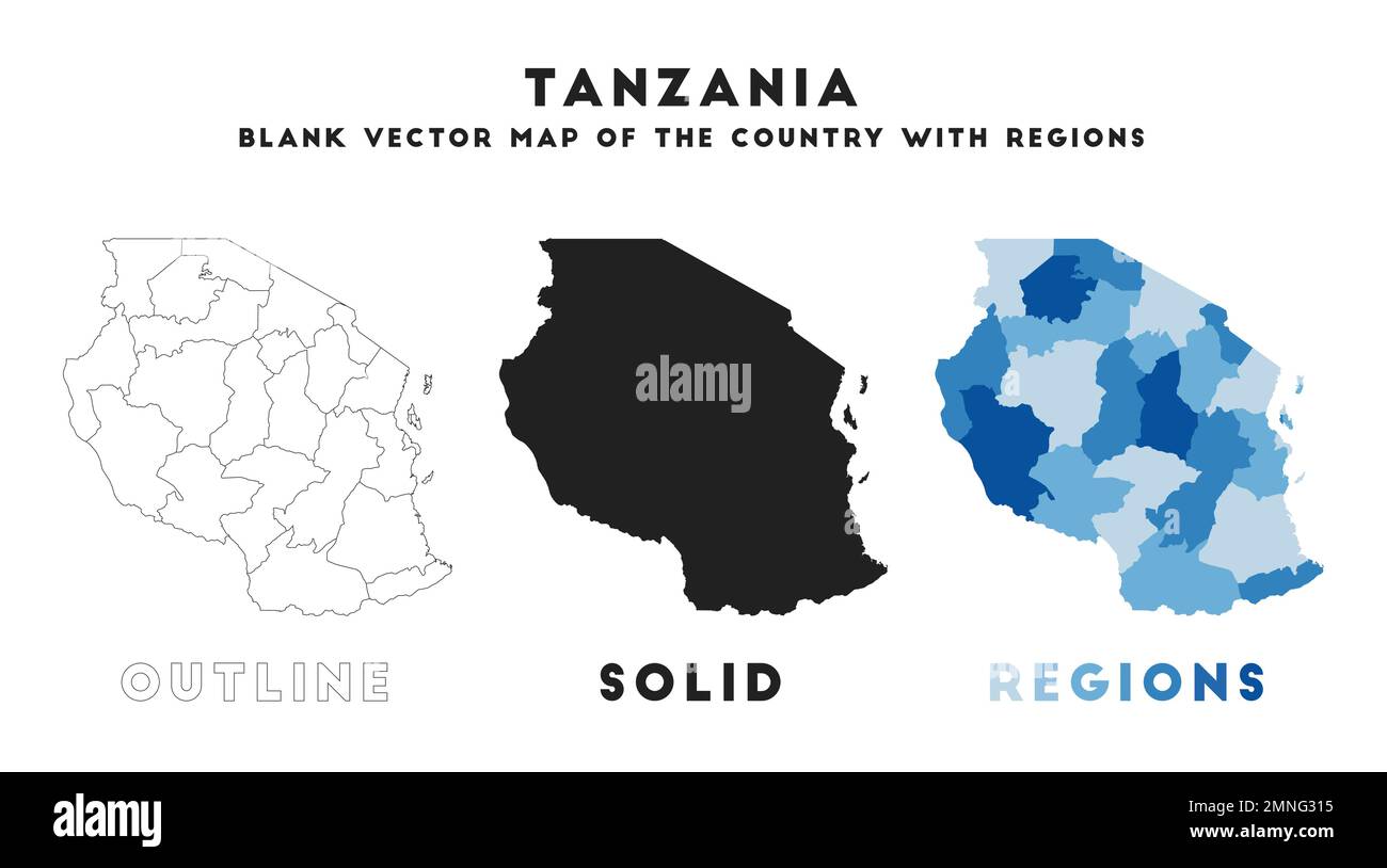 Tanzania Map Borders Of Tanzania For Your Infographic Vector Country Shape Vector 