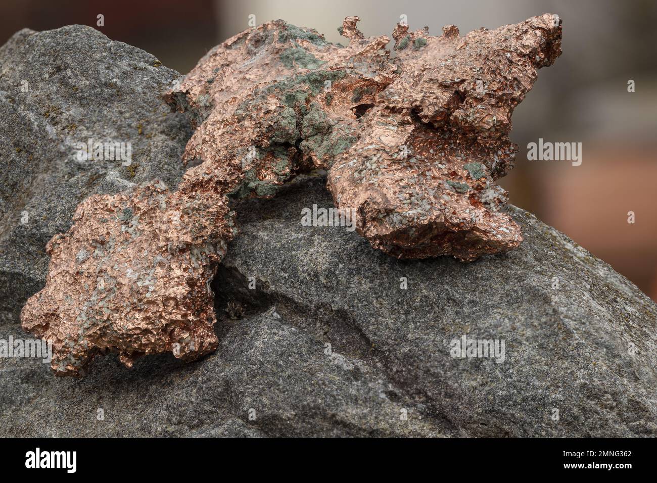 raw copper ore resting on a rock Stock Photo Alamy
