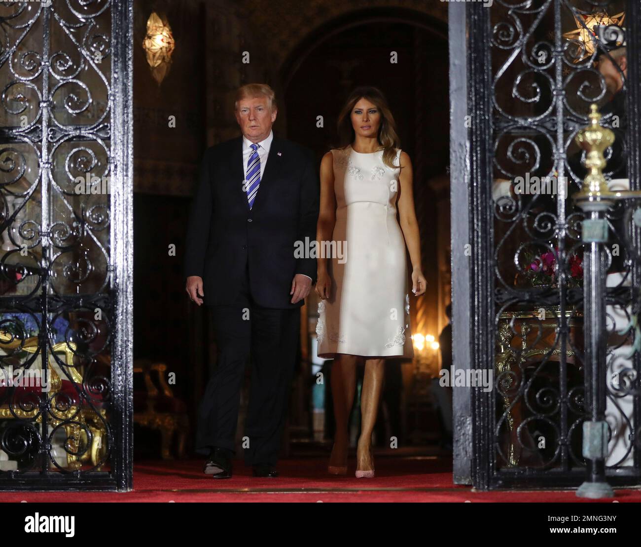 President Donald Trump And First Lady Melania Trump Walks Out To Greet ...