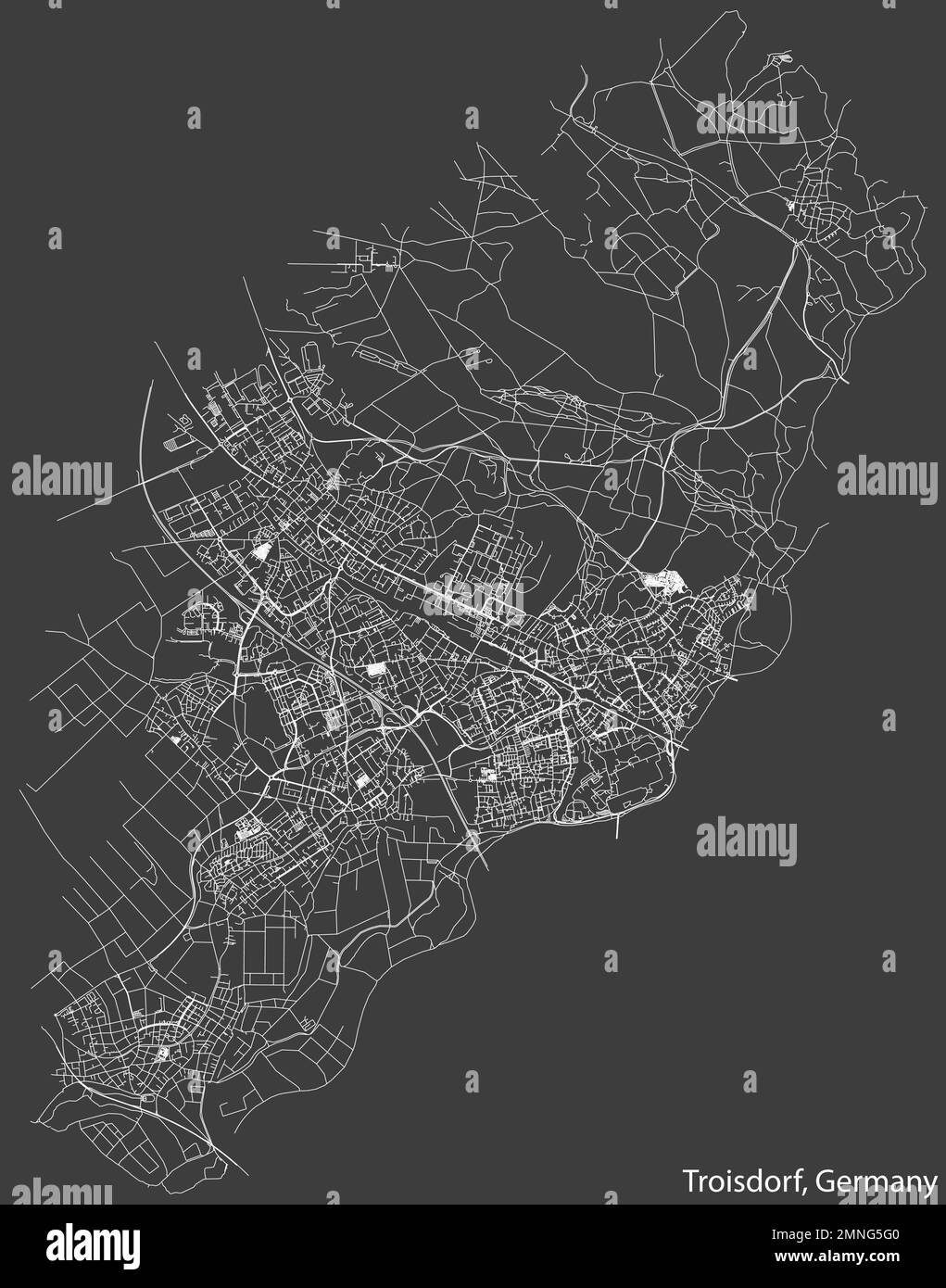 Street roads map of TROISDORF, GERMANY Stock Vector Image & Art - Alamy