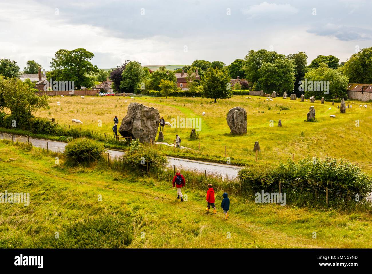 Stone circle of Avebury in the village of Avebury in the county of