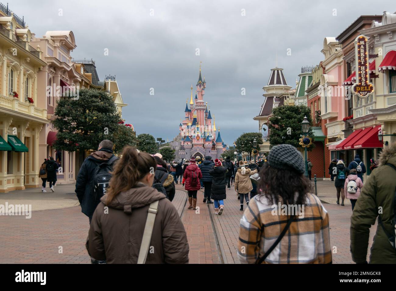 Disneyland Paris Castle the Sleeping Beauty Castle. Fantasyland at Disneyland Park Stock Photo