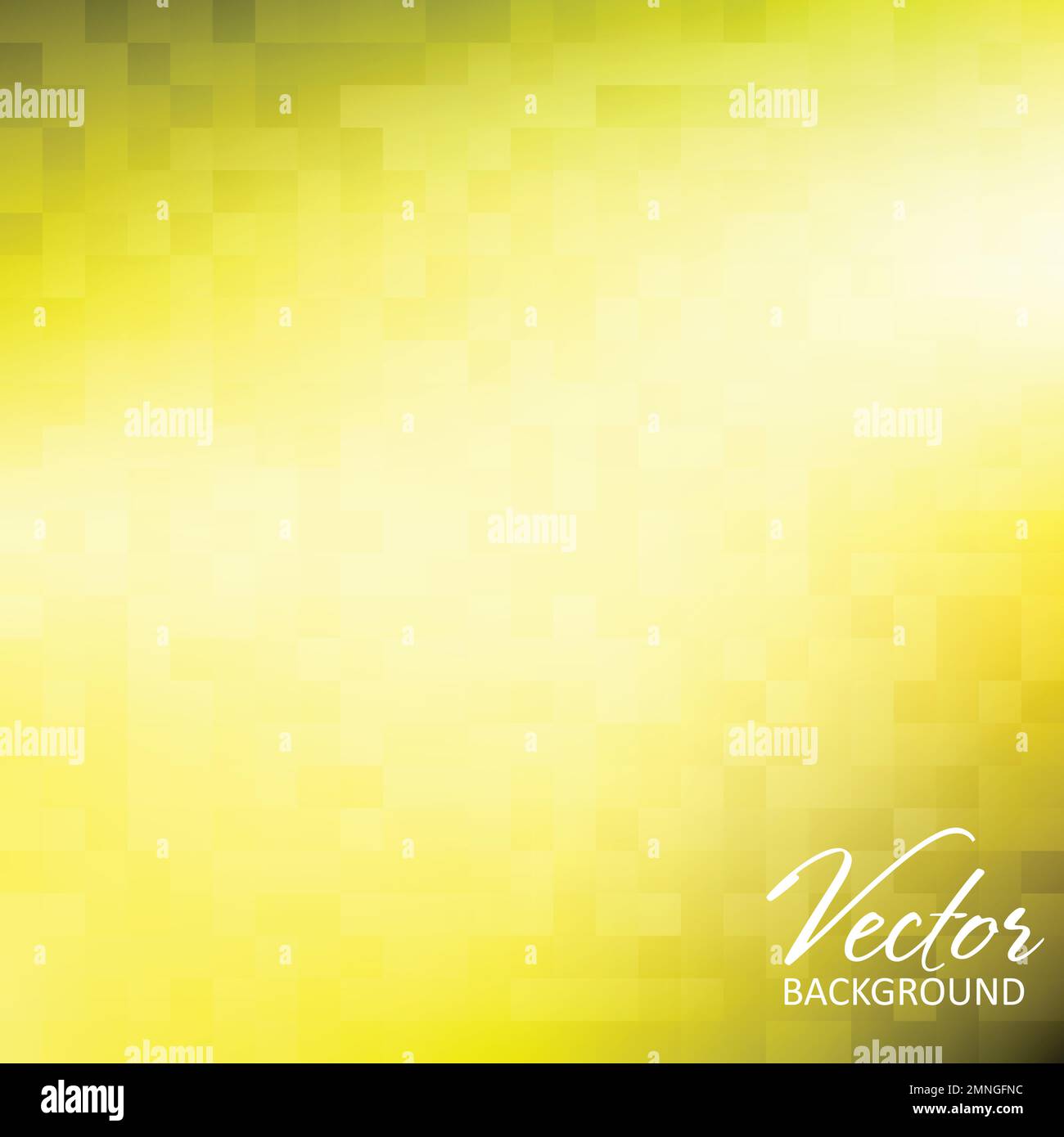 Simple abstract yellow background with gradient mesh textured by squares. Vector graphic pattern Stock Vector