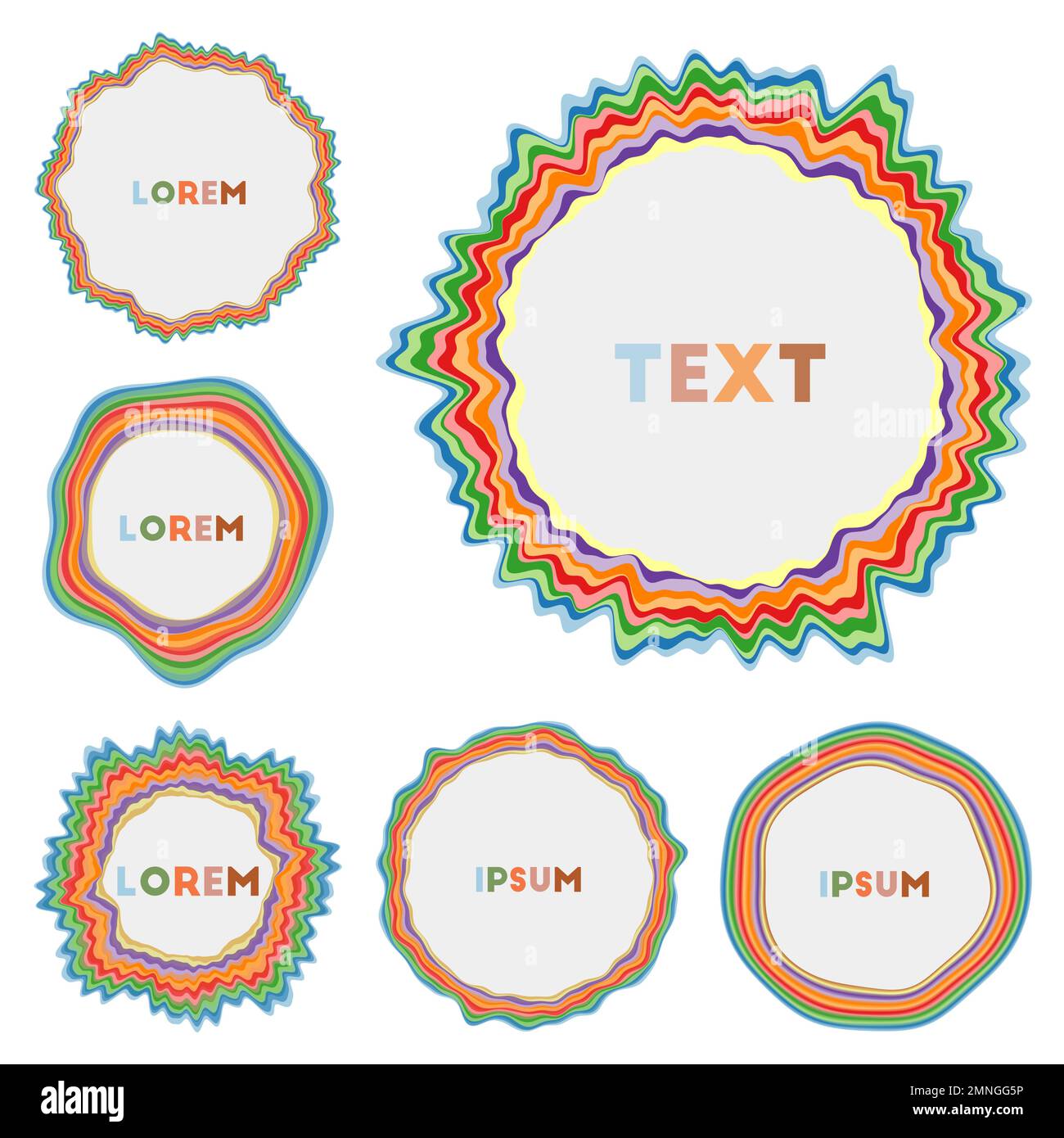 Round banners set. Artistic circular backgrounds. Attractive vector