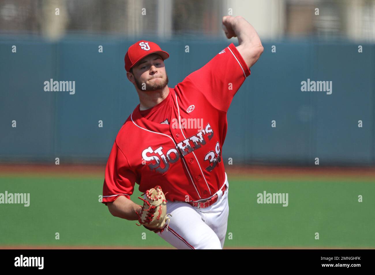 St. John's pitcher Kevin Magee #38 in action against Villanova during a  college baseball game on Sunday, April 26, 2015 in Queens, NY. Villanova  won the game (AP Photo/Gregory Payan Stock Photo - Alamy