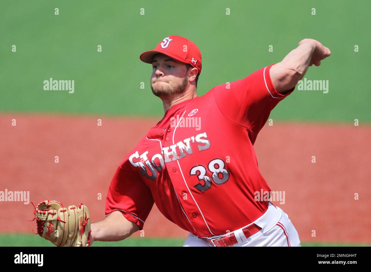 St. John's pitcher Kevin Magee #38 in action against Villanova during a  college baseball game on Sunday, April 26, 2015 in Queens, NY. Villanova  won the game (AP Photo/Gregory Payan Stock Photo - Alamy