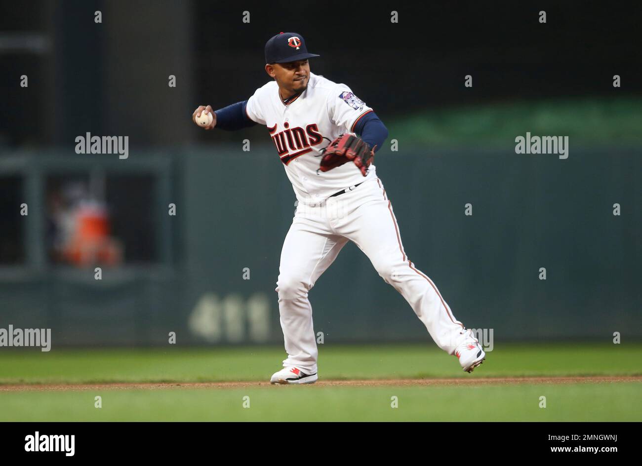 Minnesota Twins shortstop Eduardo Escobar makes a throw against the