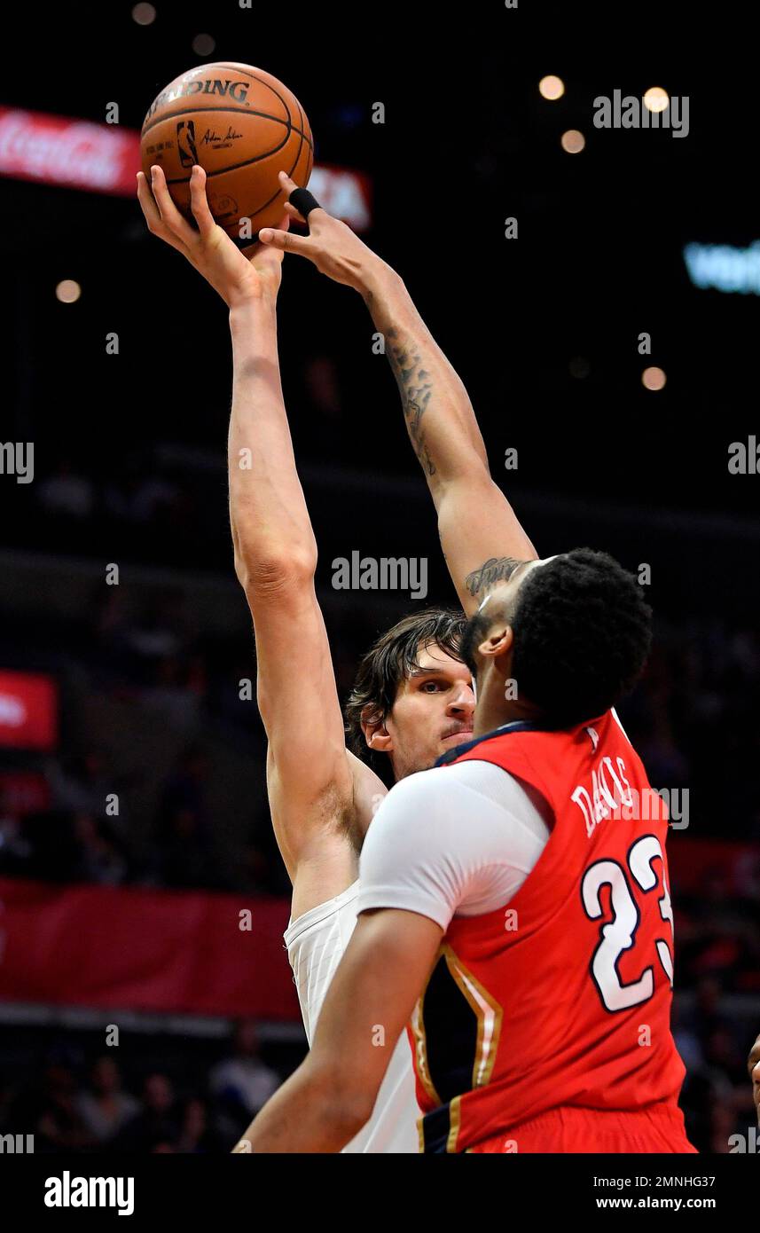 Los Angeles Clippers center Boban Marjanovic, left, of