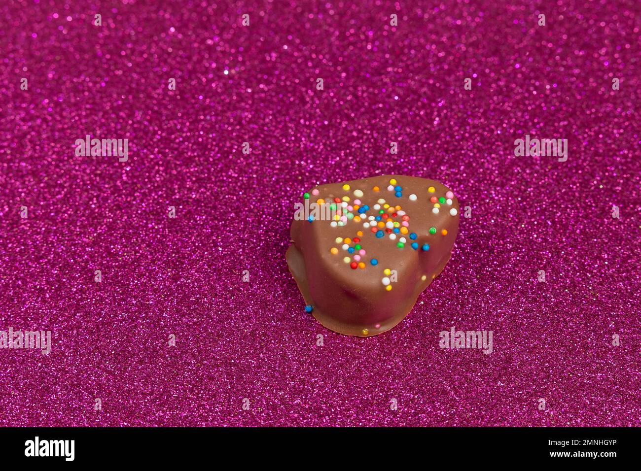 Marshmallows Covered With Chocolate And With Mini Colored Dragees. Stock Photo