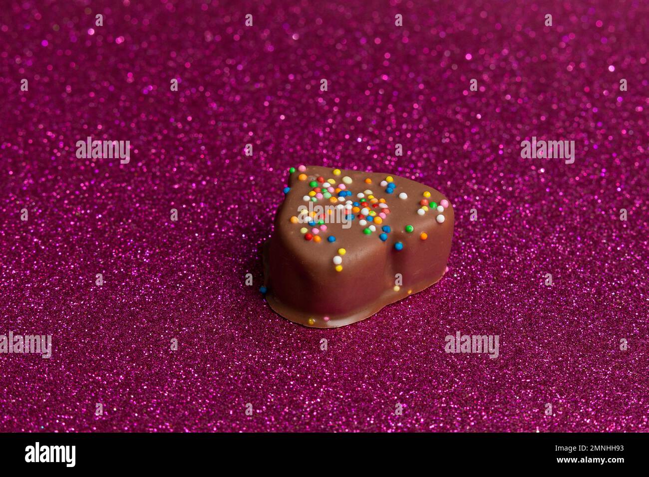Marshmallows Covered With Chocolate And With Mini Colored Dragees. Stock Photo