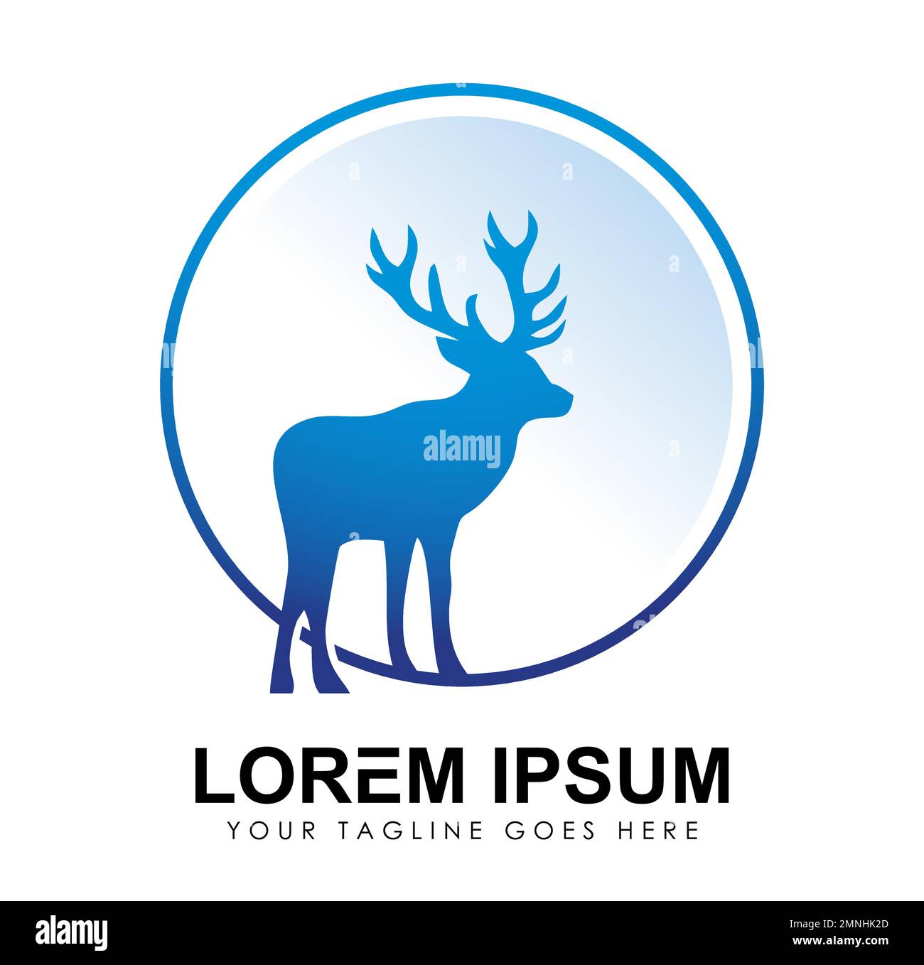 Deer Circle Logo Template Vector Icon Sign illustration in white