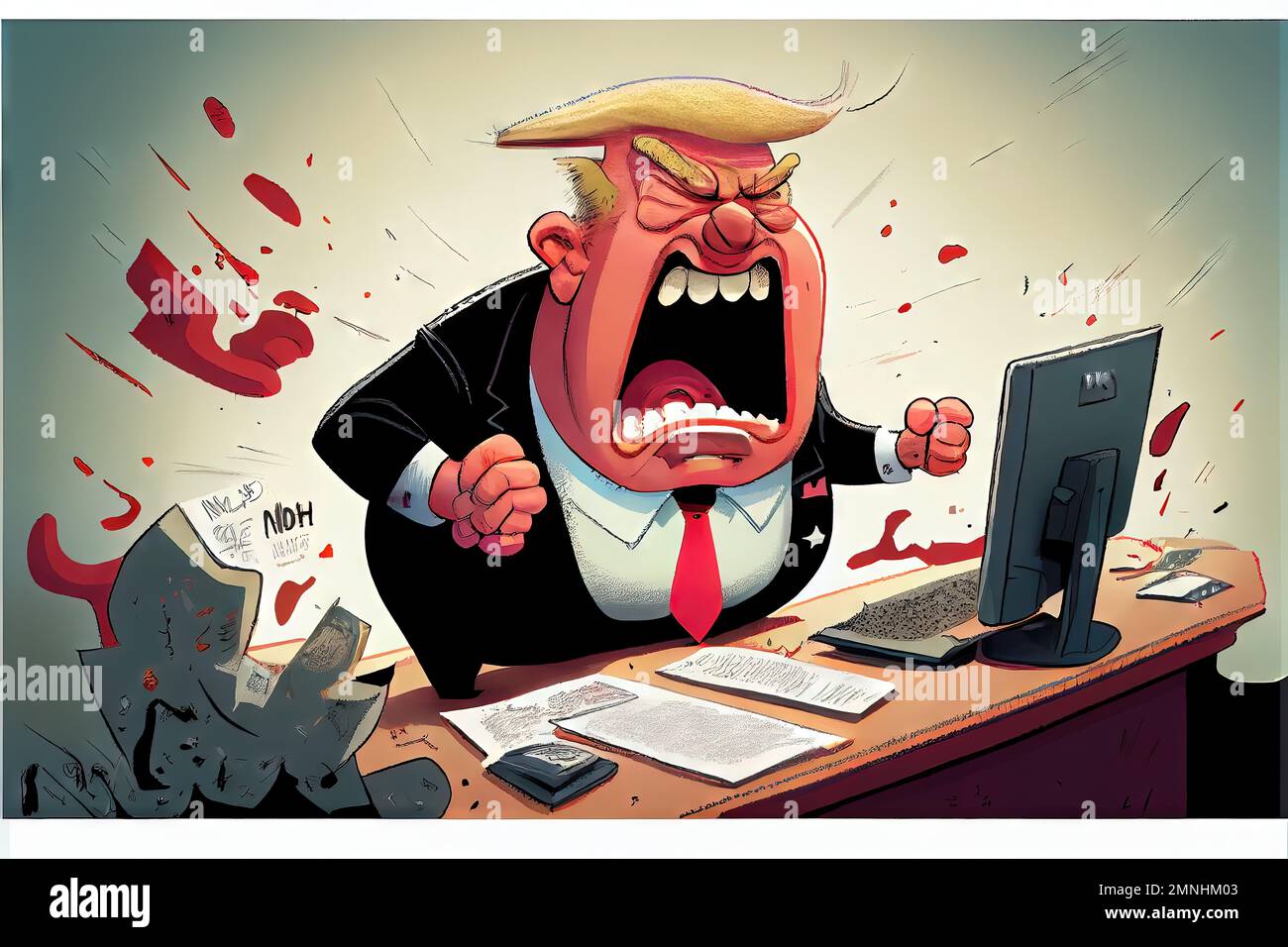 Donald Trump caricature political cartoon for editorial illustrative