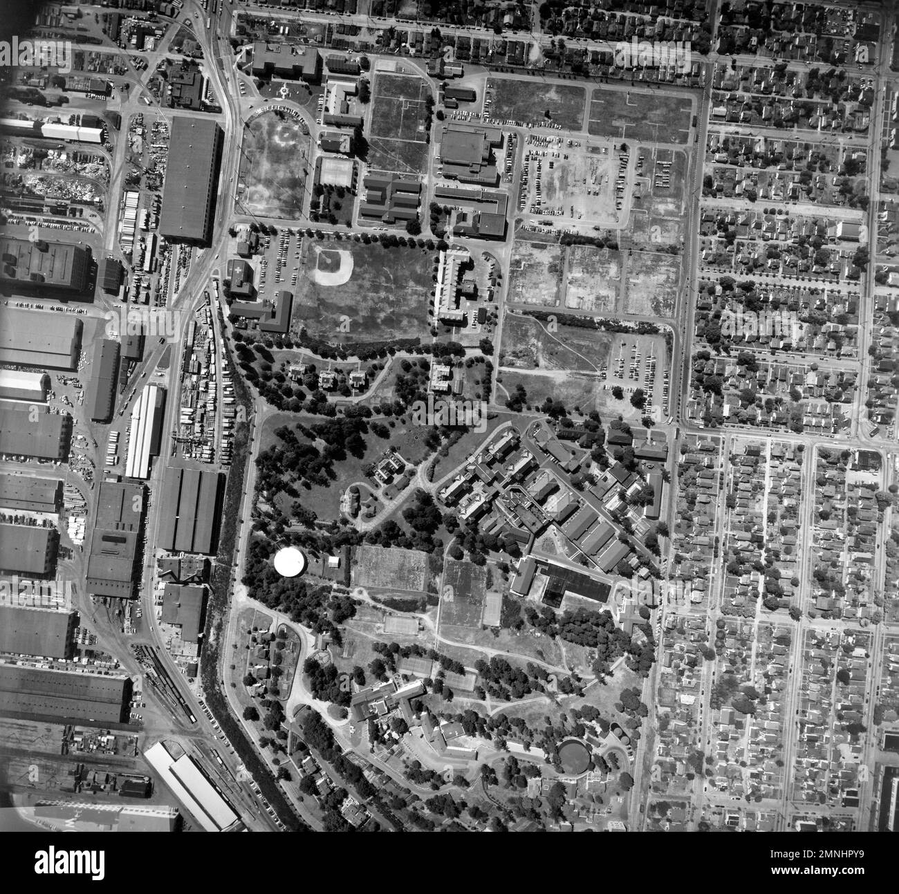 U.S. Naval Hospital Bremerton, Washington, aerial view; July 2, 1953 Stock Photo