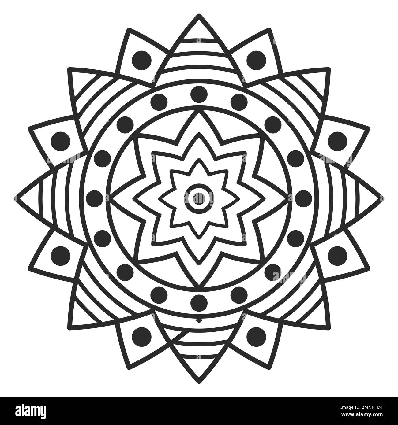 Flower Triangle Mandala Ethnic Indian Concept Design For Tattoo Vector