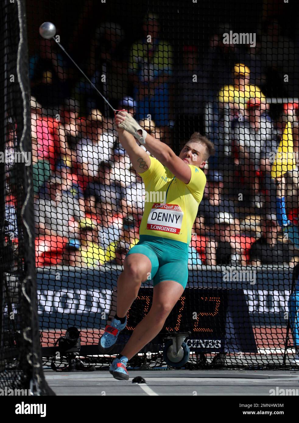 Australia's Matty Denny throws in the men's hammer final at the Carrara