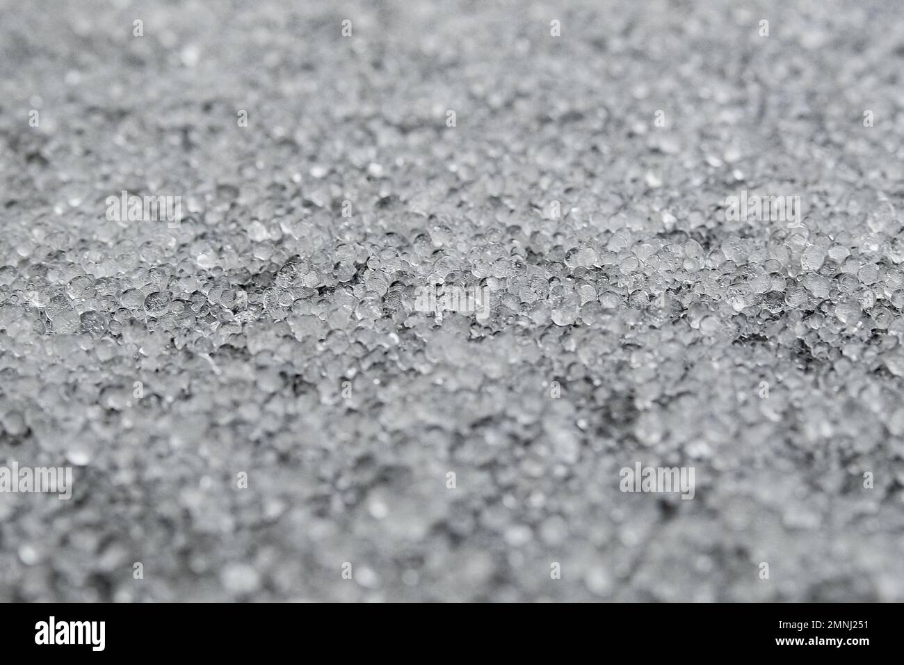 Argyle, Texas, USA. 30th Jan, 2023. Ice pellets are left after North