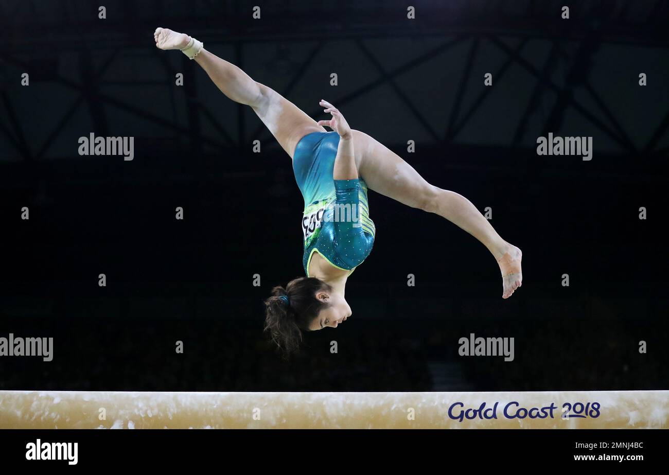 Australia's Godwin competes on the balance beam during the