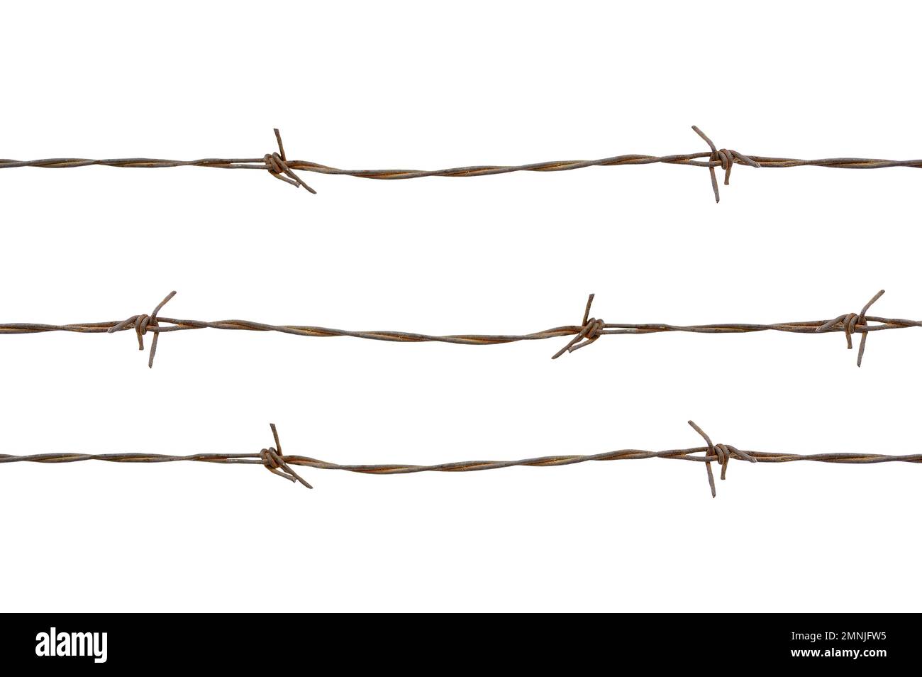 Barbed wires isolated with white bacground Stock Photo - Alamy