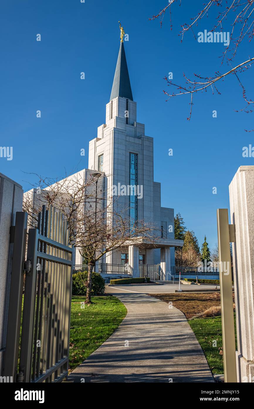 Modern architecture granite church building. Vancouver British Columbia