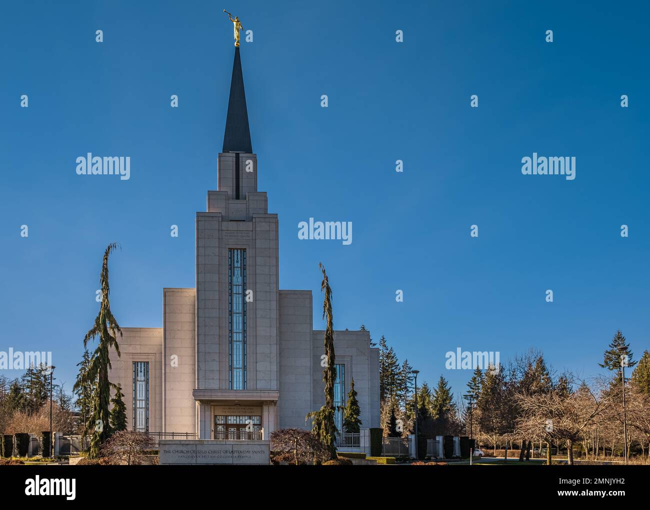 Modern architecture granite church building. Vancouver British Columbia