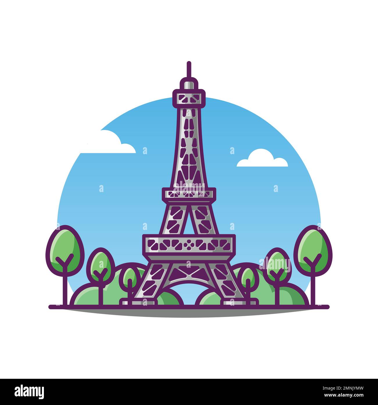 Illustration Of Eiffel Tower Vector Cartoon France Famous Landmark ...