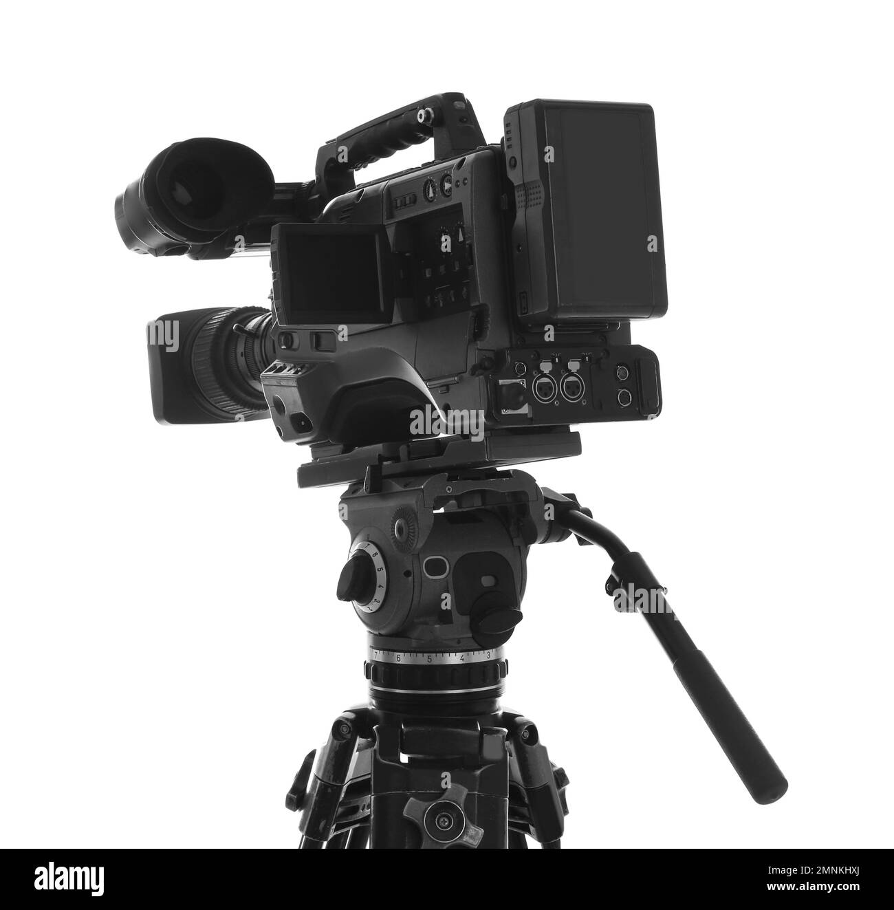 Modern professional video camera isolated on white Stock Photo Alamy