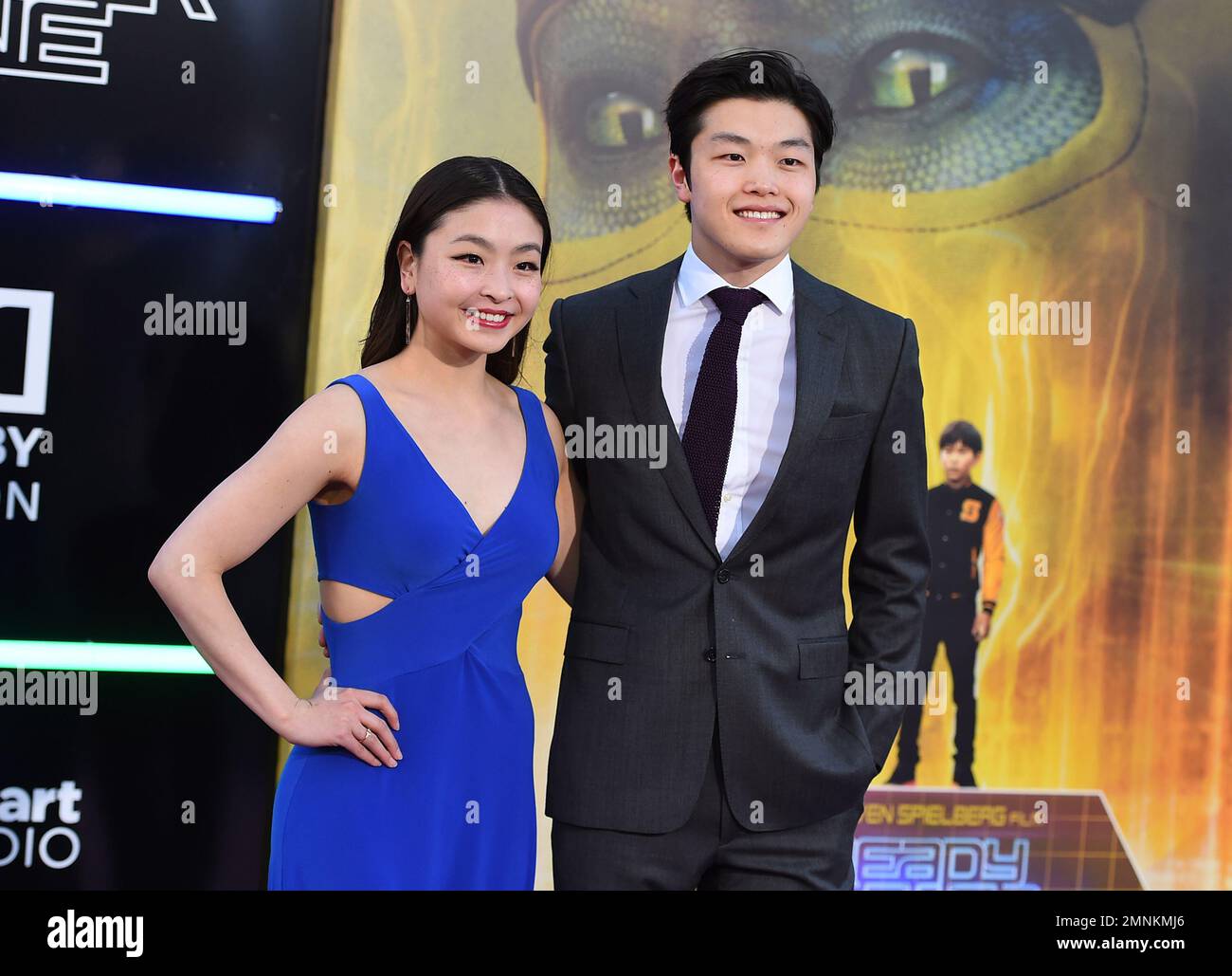 Maia Shibutani, left, and Alex Shibutani arrive at the world premiere