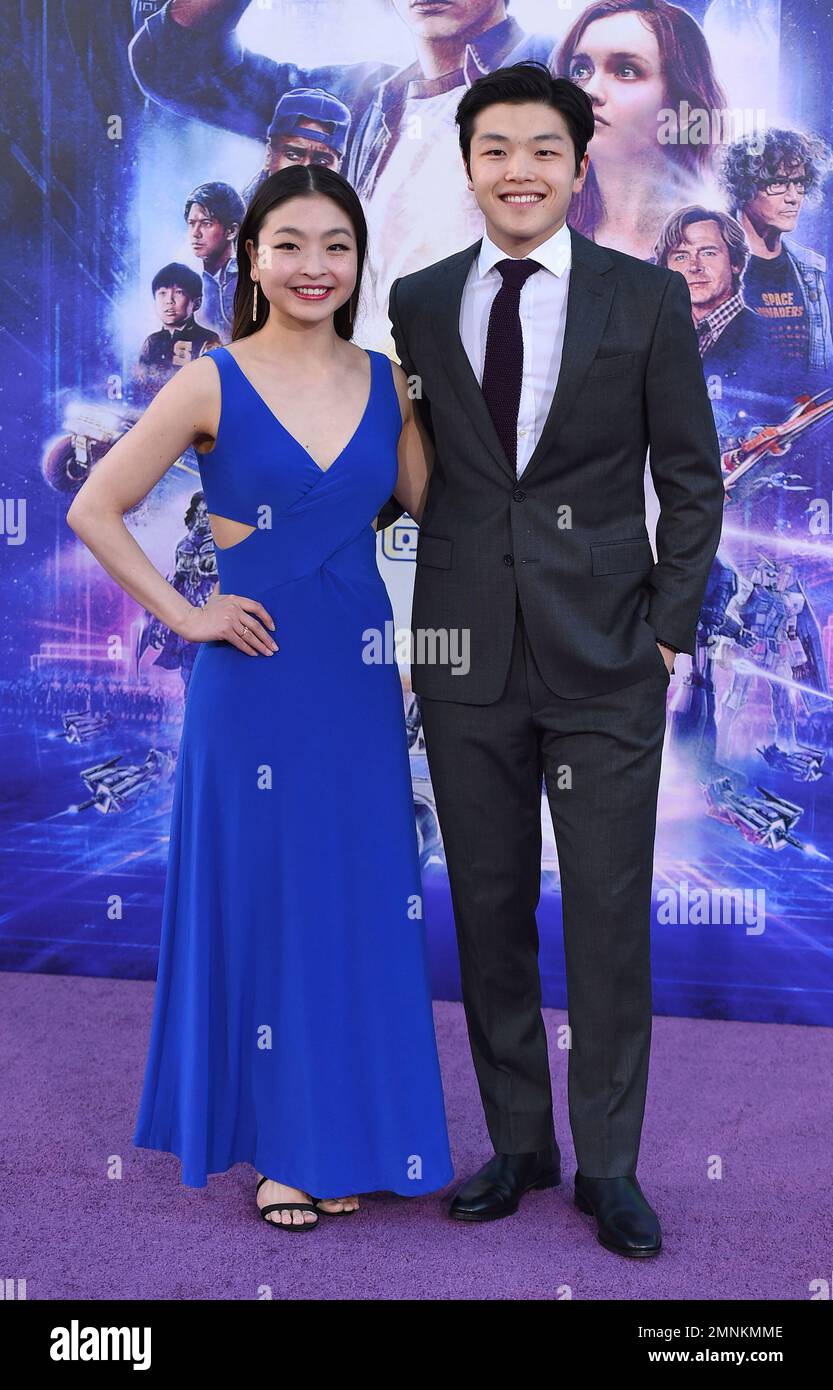 Maia Shibutani, left, and Alex Shibutani arrive at the world premiere