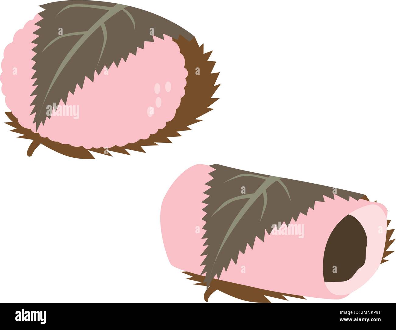 Kansaistyle and Kantostyle Sakura mochi. Japanese sweets. Cute and