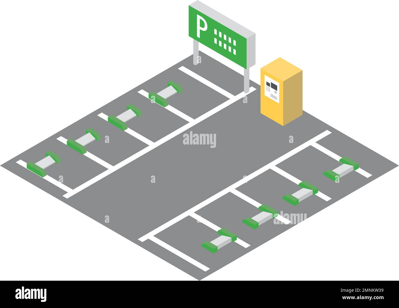 vector illustration of pay parking lot.   isometric illustration. Stock Vector