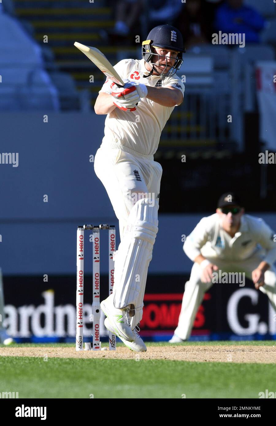 England's Mark Stoneman bats against New Zealand during their first