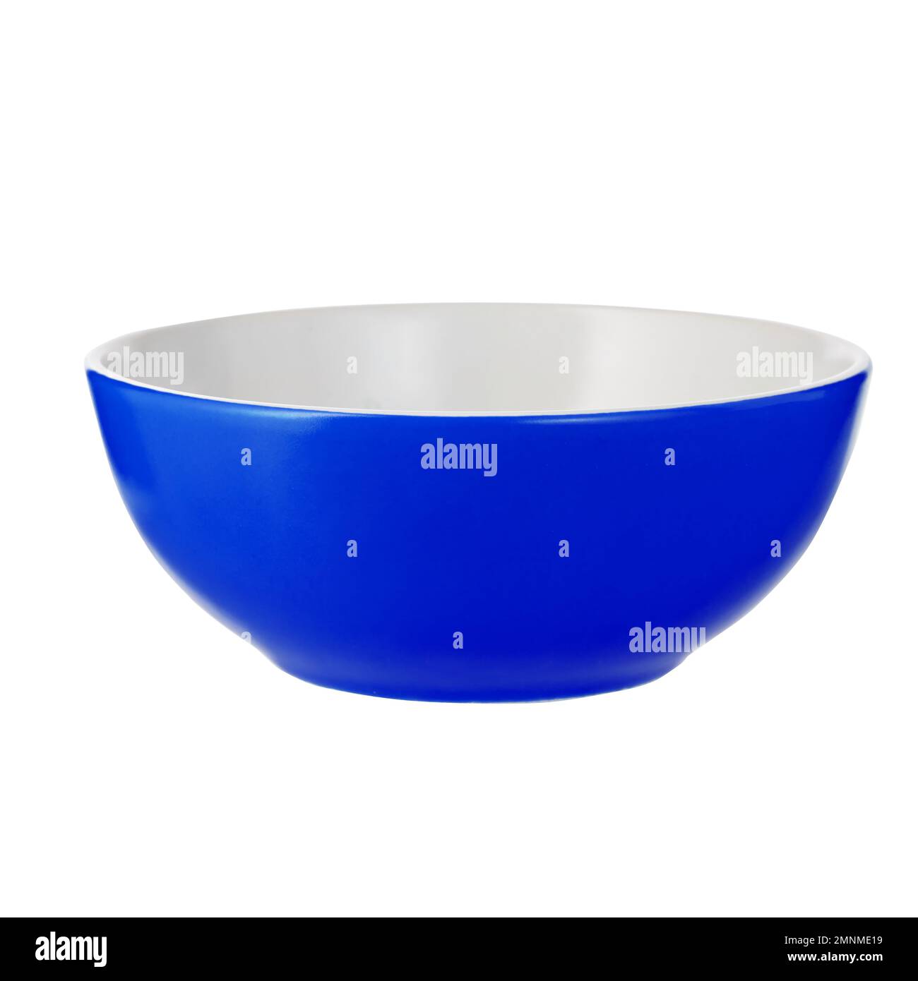 Empty blue bowl isolated on white background Stock Photo