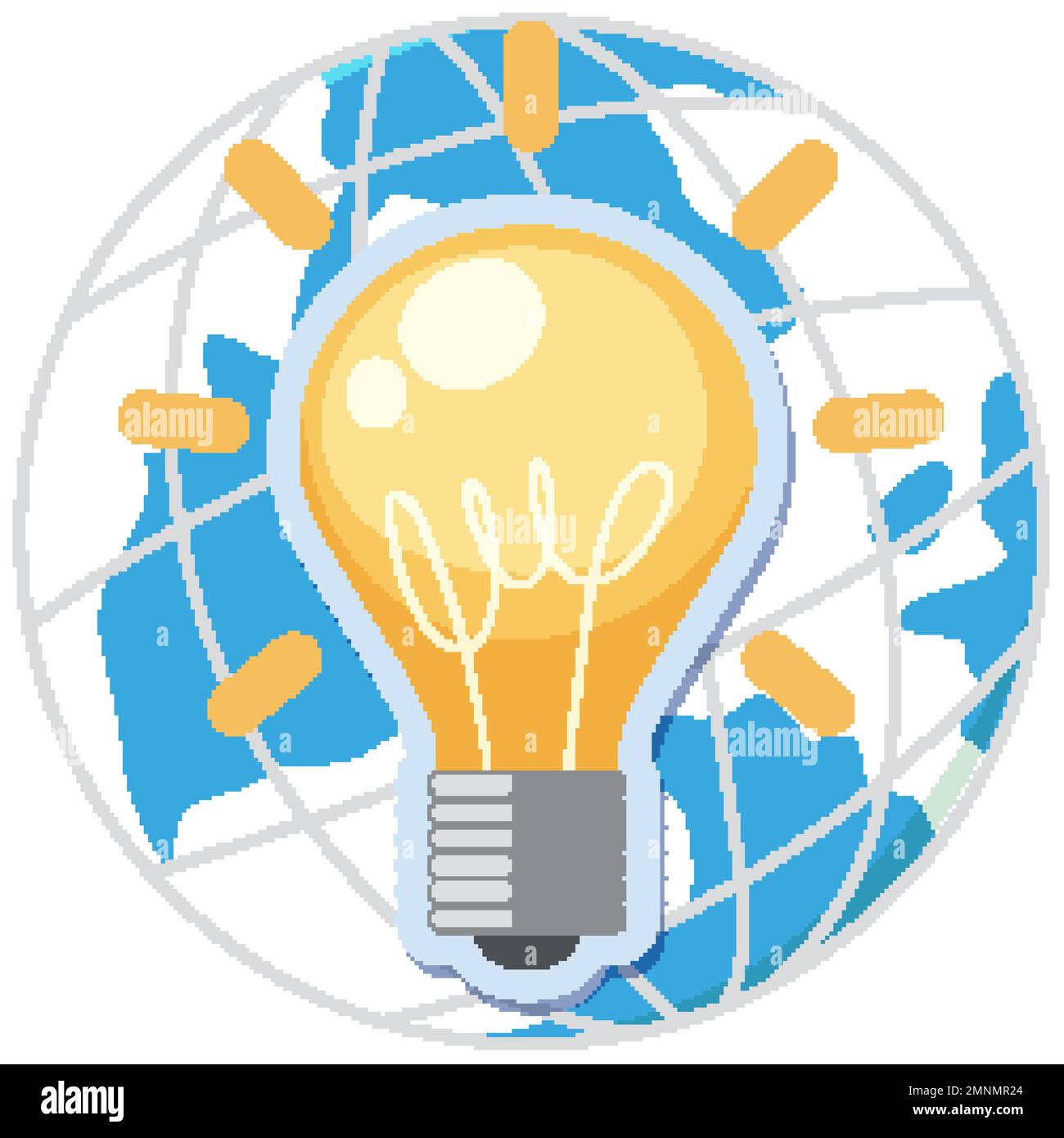 Earth globe with light bulb icon illustration Stock Vector Image & Art ...