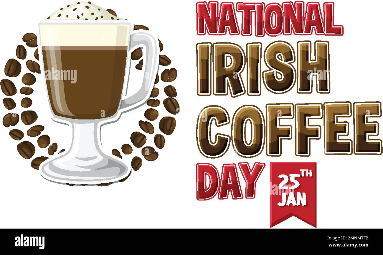 National Irish coffee day banner design illustration Stock Vector Image