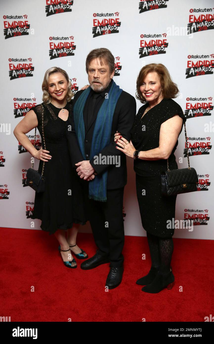 Actor Mark Hamill, center, and daughter Chelsea Hamill, left, and