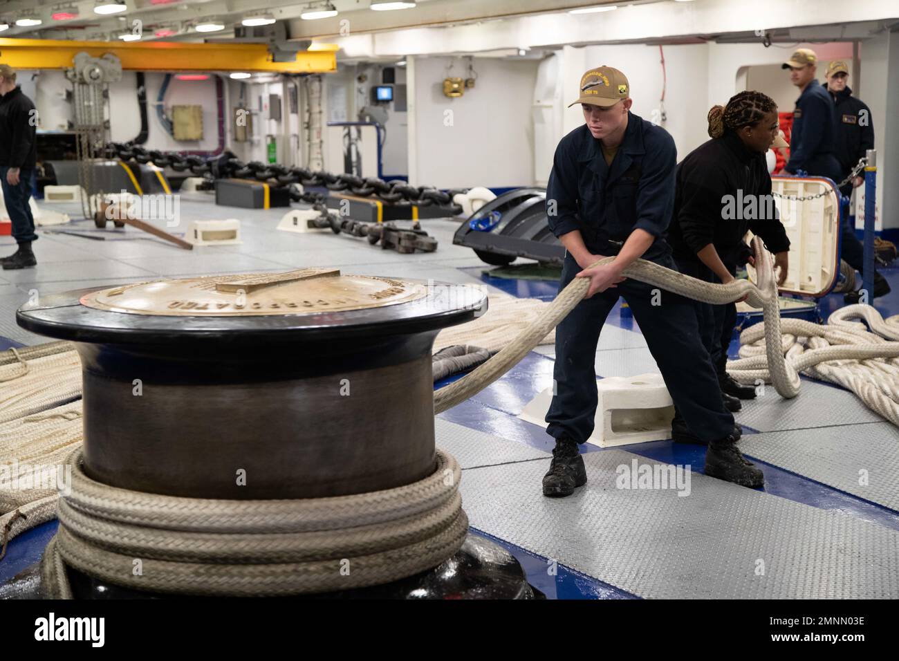 Sailors assigned to the first-in-class aircraft carrier USS Gerald R ...