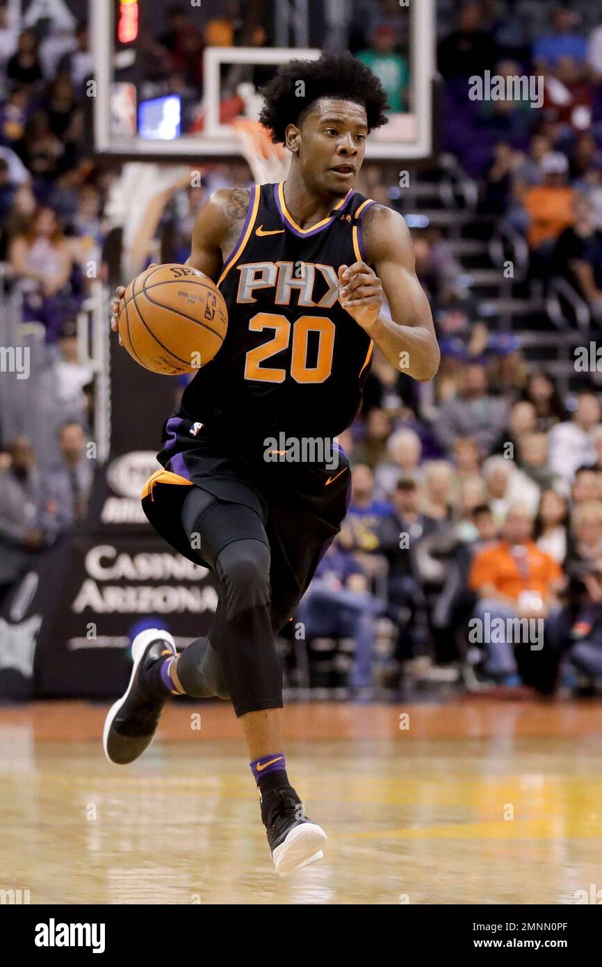 Phoenix Suns guard Josh Jackson brings the ball down court against the ...