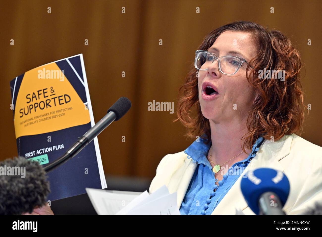 Minister for Social Services Amanda Rishworth at the launch of the ...