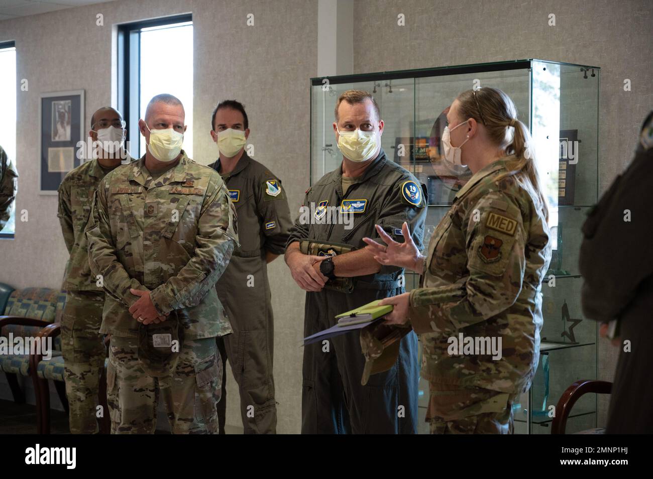 U.S. Air Force Col. Angela Lacek (right), 47th Medical Group commander ...