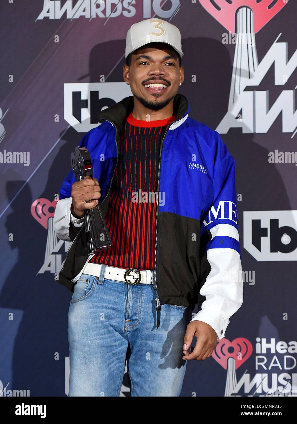 Chance the Rapper poses in the press room with the innovator of the ...