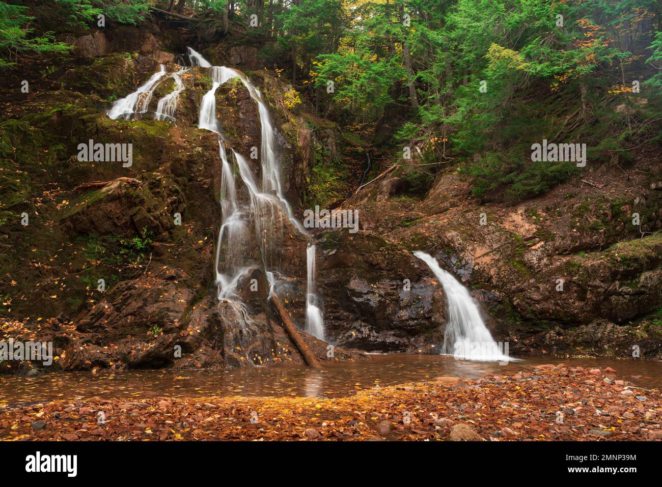 Wentworth Falls with fall foliage color in the Wentworth Valley, Nova