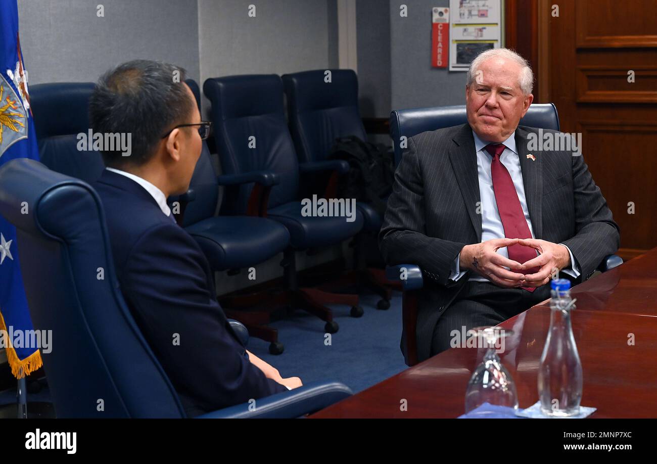 Secretary of the Air Force Frank Kendall meets with the Secretary of ...