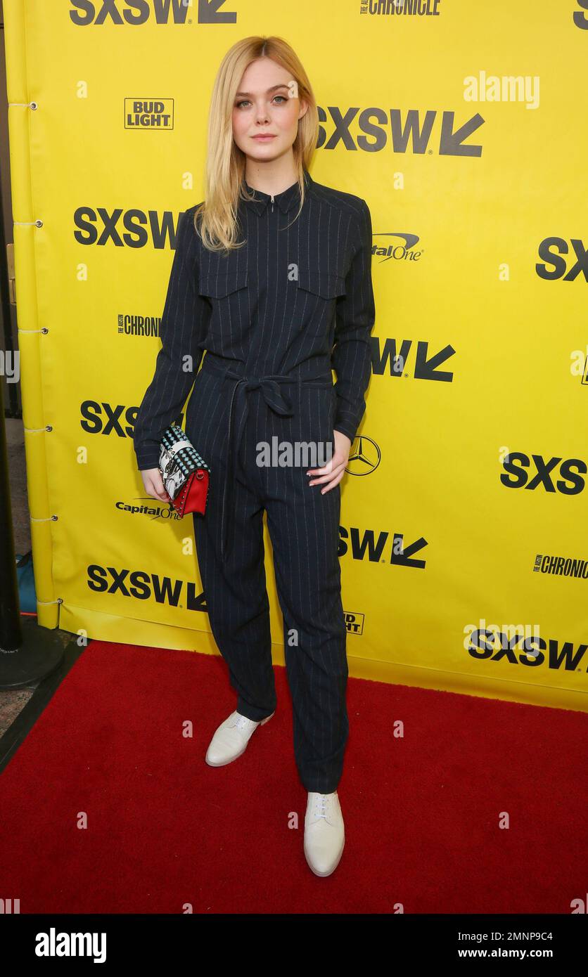 Elle Fanning arrives for the world premiere of "Galveston" during the